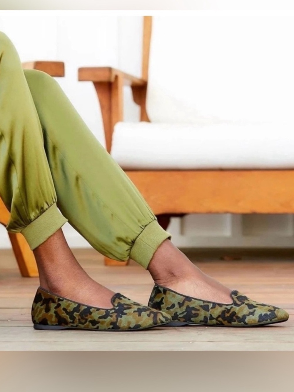 Birdies The Blackbird Starling Flats in Camo Calf Hair Size 7.5